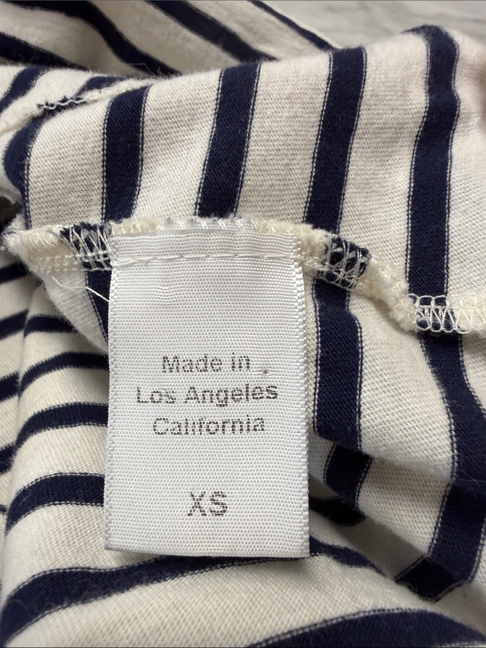 Clare V. Le Puff Long Sleeve Navy Cream Stripe T-Shirt Mini Dress Size XS - Picture 11 of 12